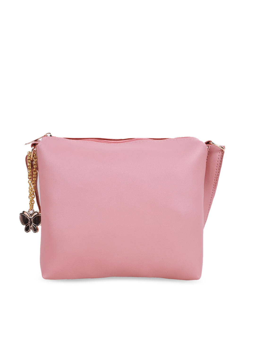 

Butterflies Pink PU Structured Sling Bag