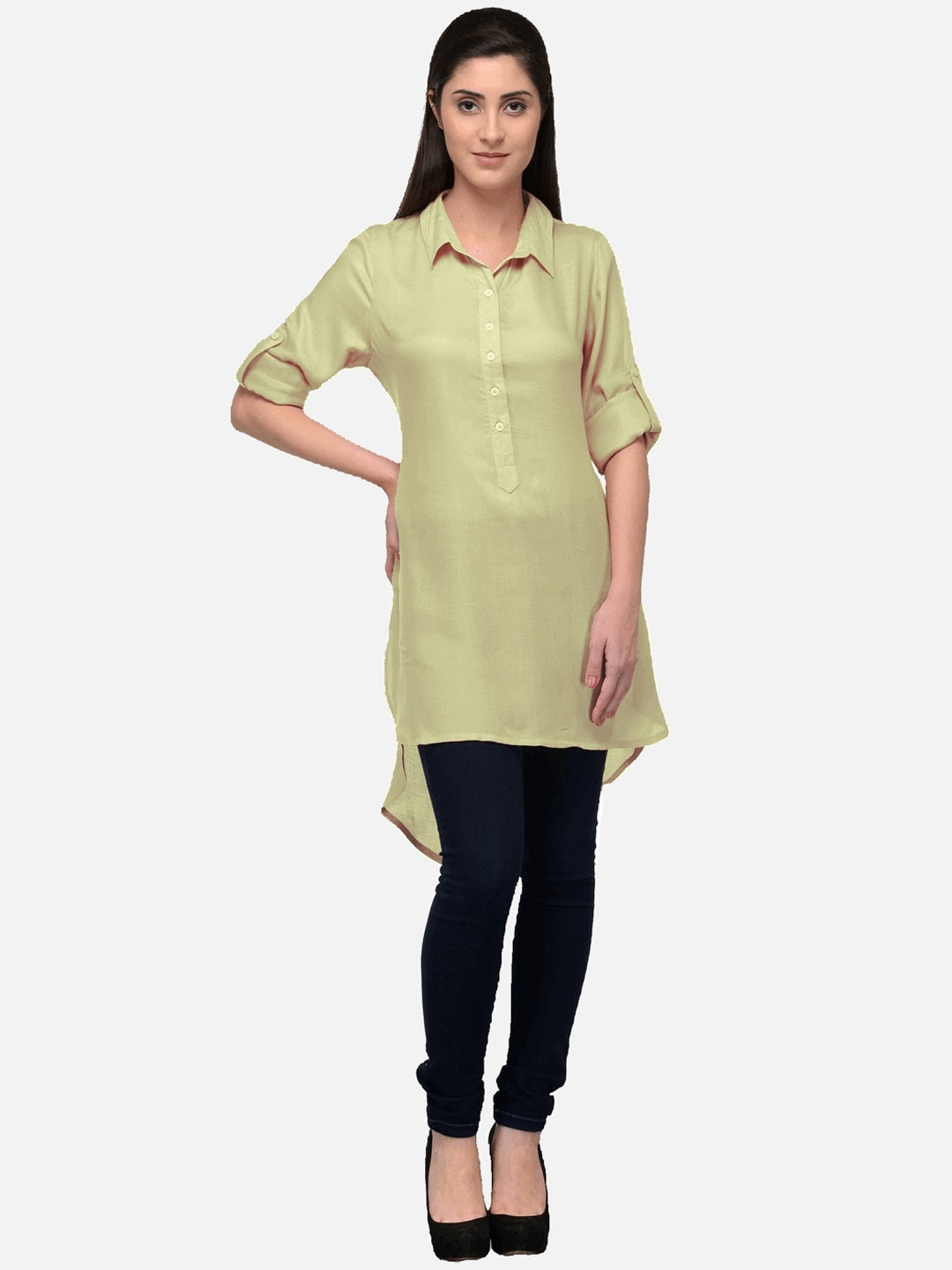

KALINI Women Cream-Coloured Asymmetric Pathani Kurta