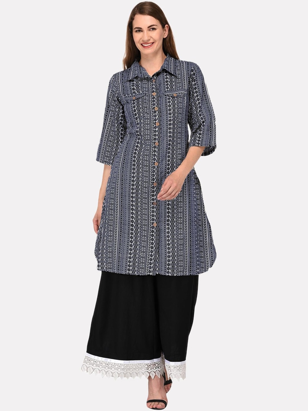 

KALINI Women Multicoloured Printed Pathani Kurta, Multi