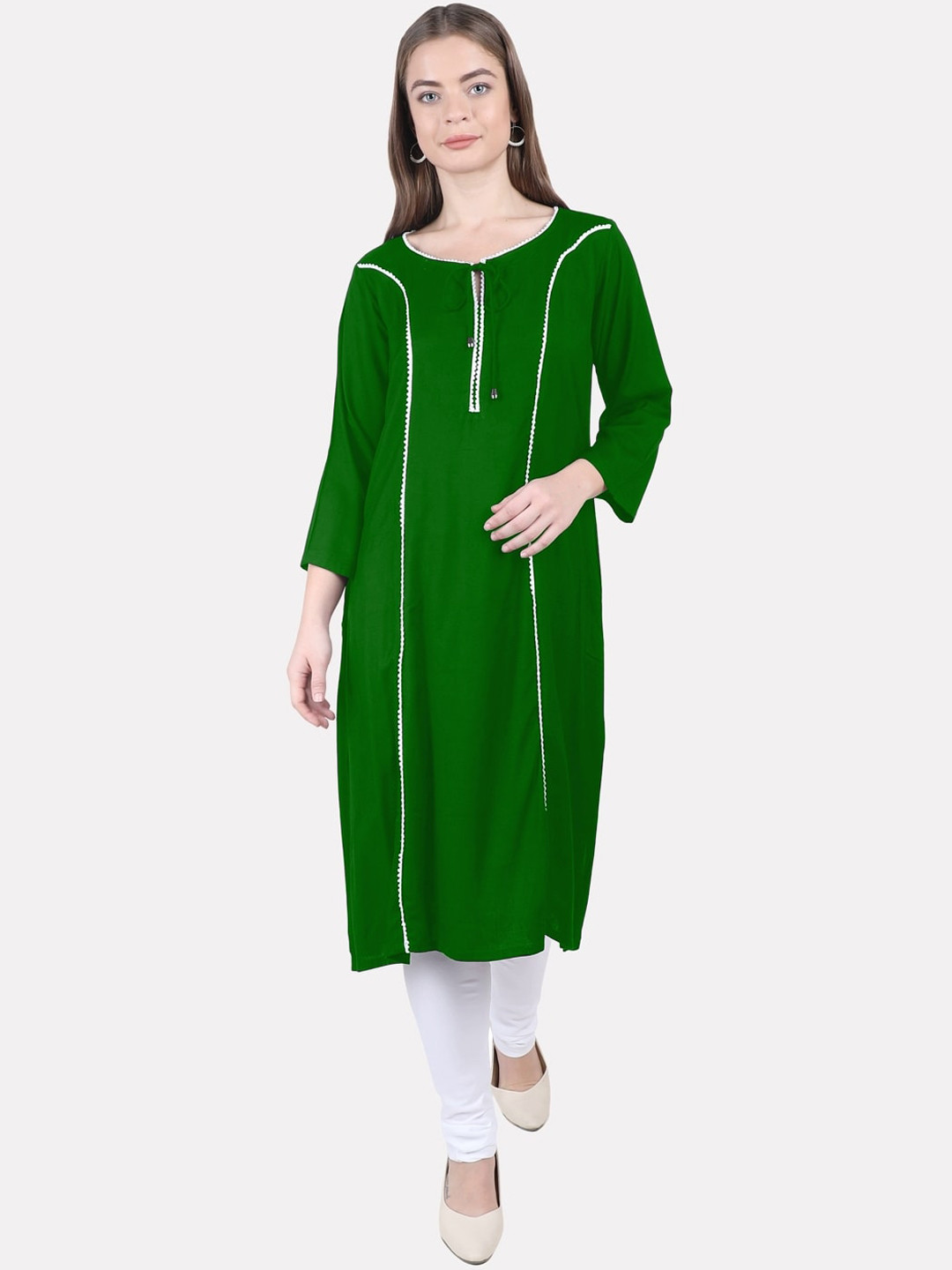 

KALINI Women Green Cotton Kurta