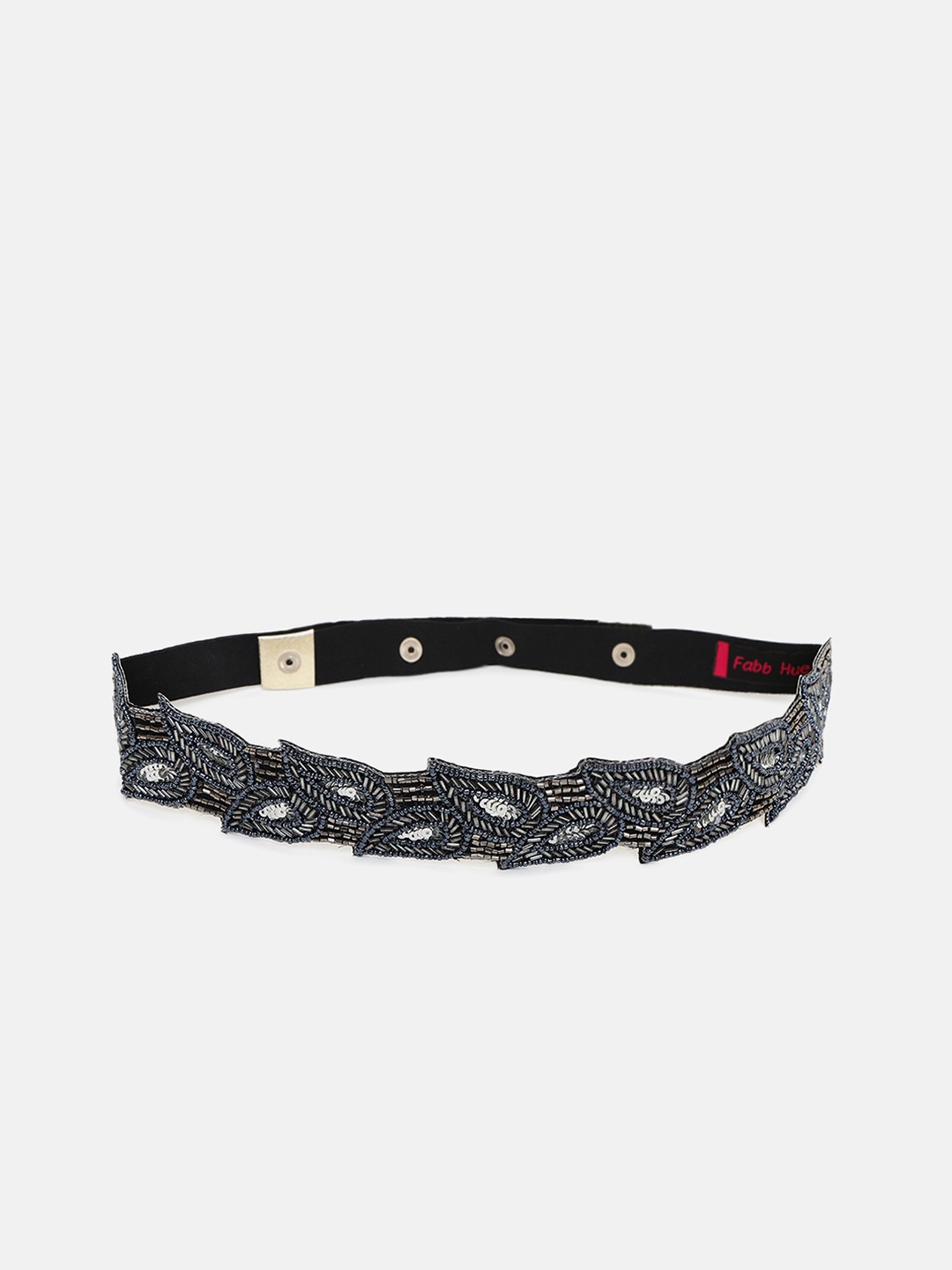 

FABBHUE Women Navy Blue & Silver Embellished Belt