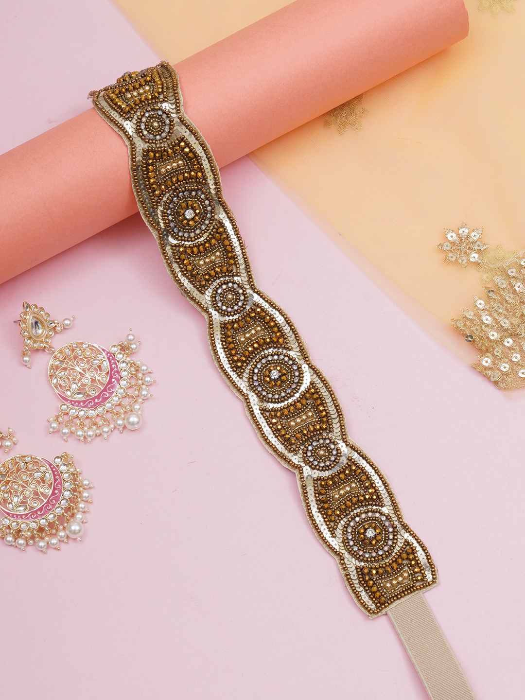 

FABBHUE Women Gold-Toned Embellished Belt