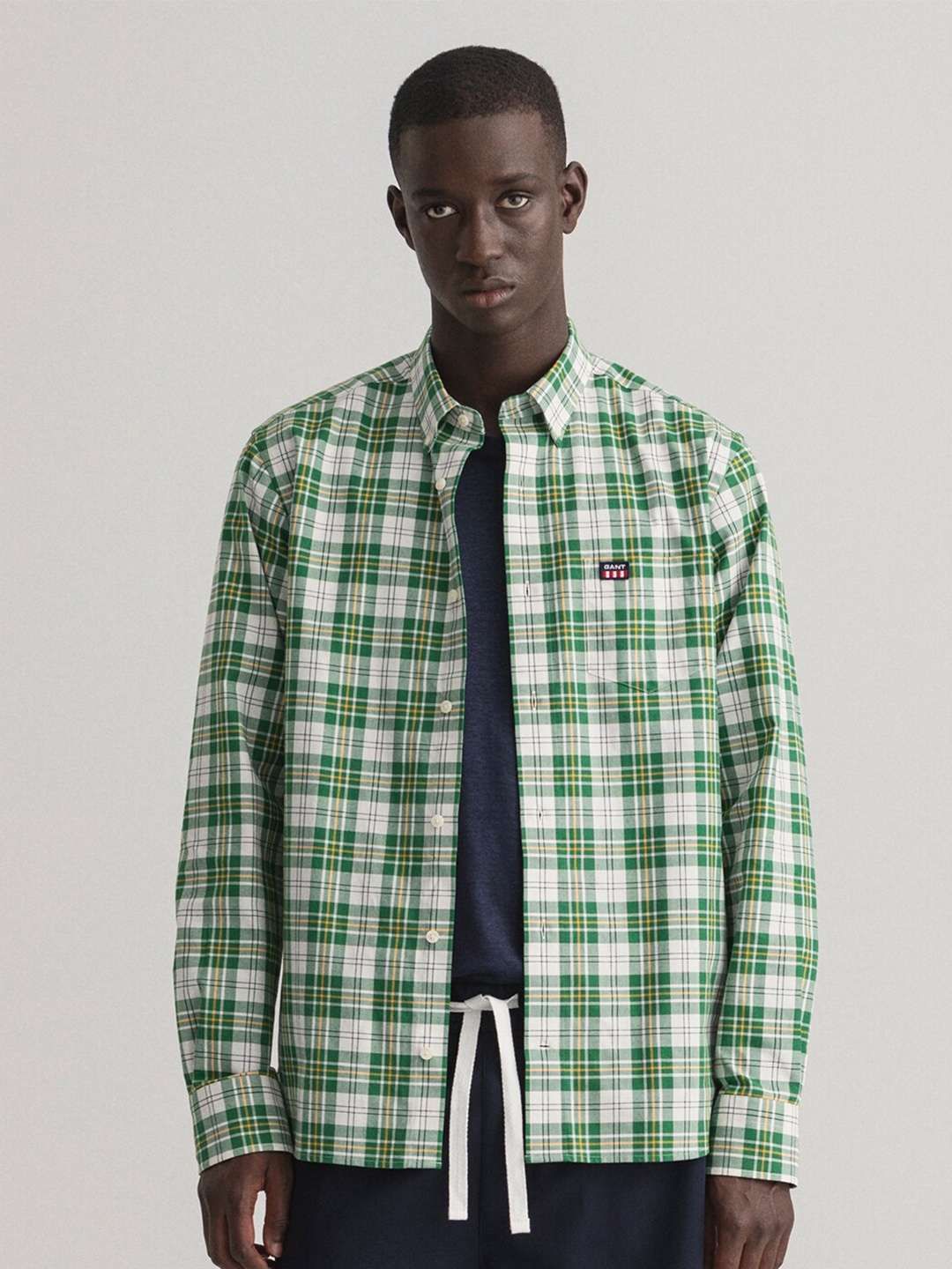 

GANT Men Green Tartan Checked Casual Shirt