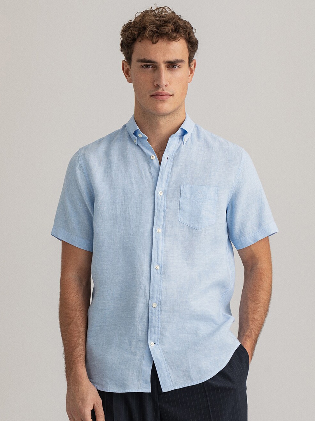

GANT Men Blue Casual Linen Shirt