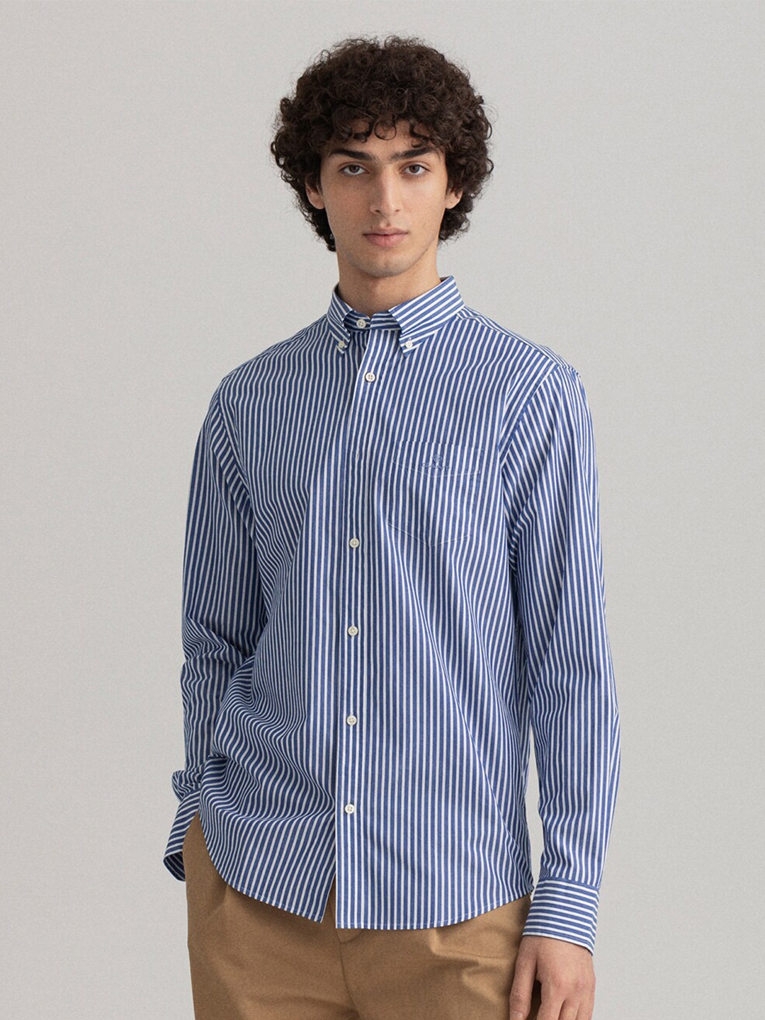 

GANT Men Blue Striped Casual Cotton Shirt