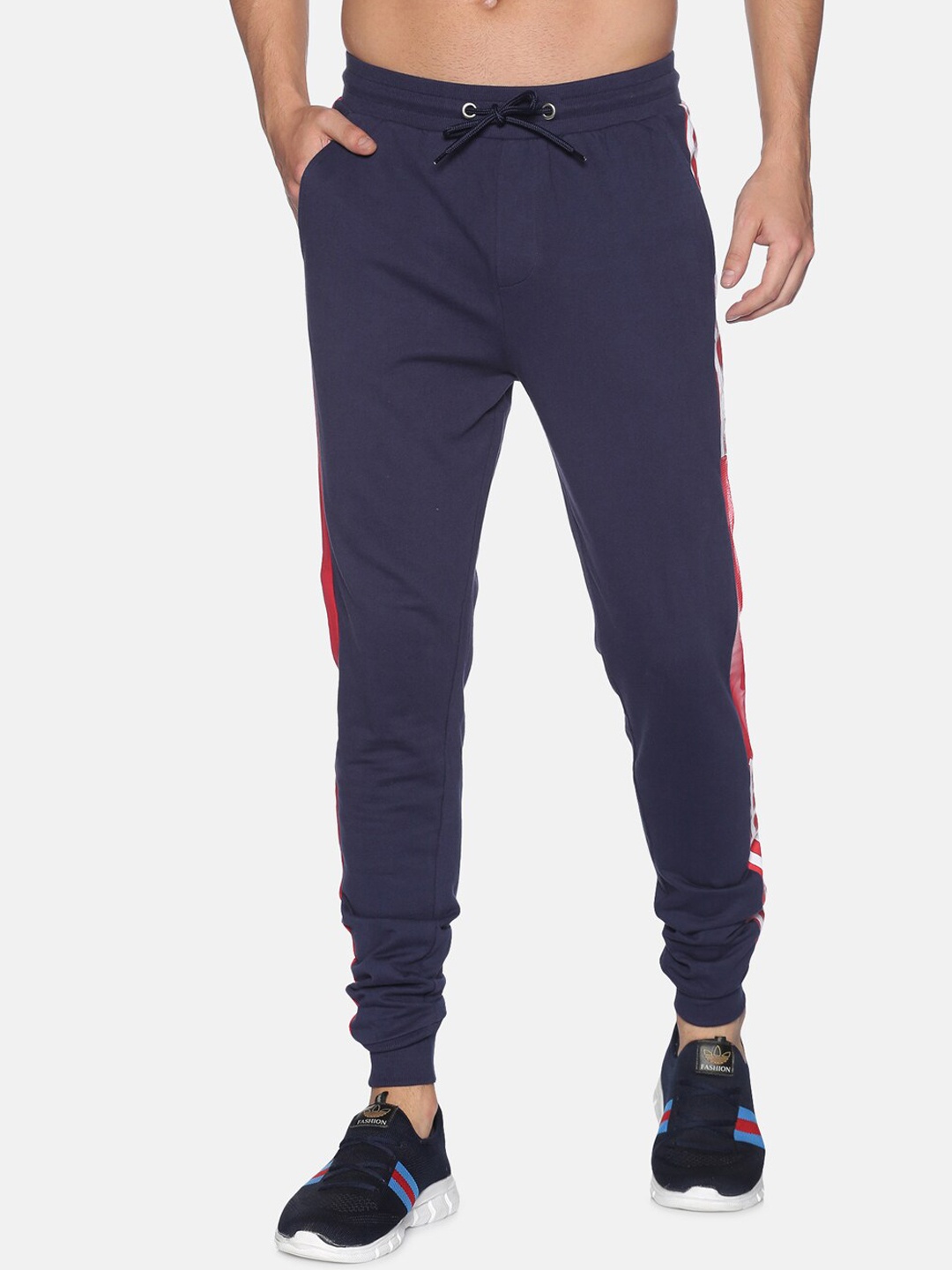 

UrGear Men Navy Blue Solid Cotton Joggers