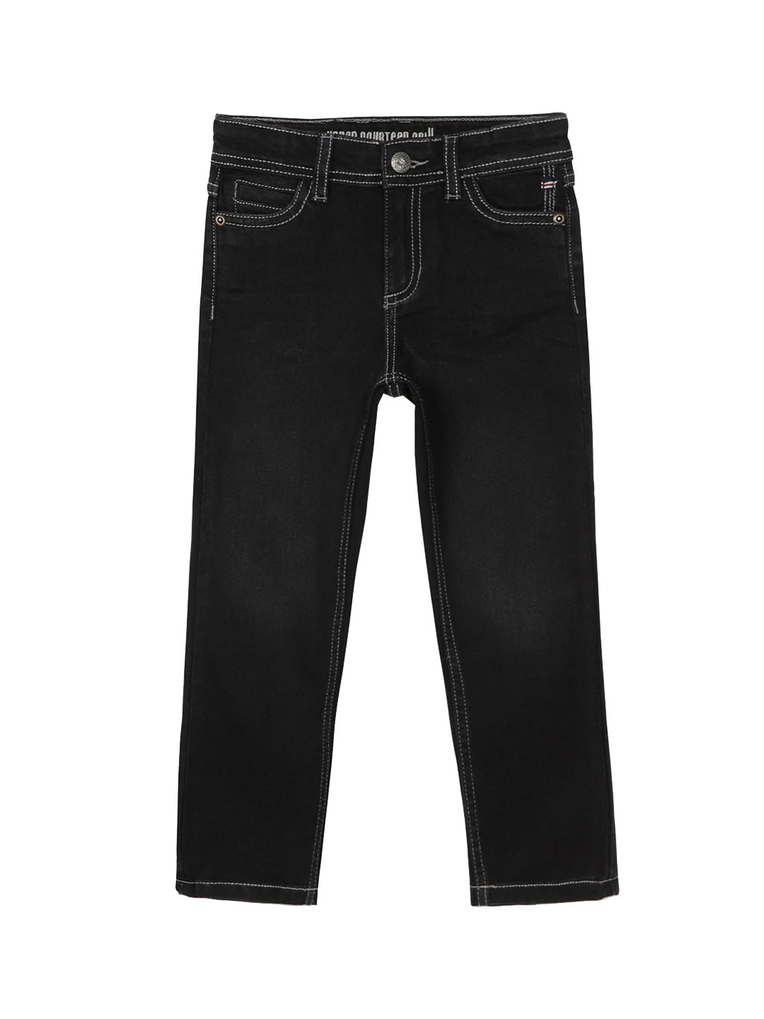 

UNDER FOURTEEN ONLY Boys Black Cotton Slim Fit Jeans