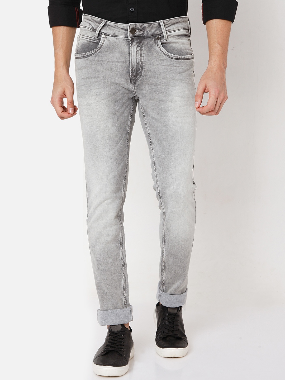 

Mufti Men Grey Slim Fit Heavy Fade Stretchable Jeans