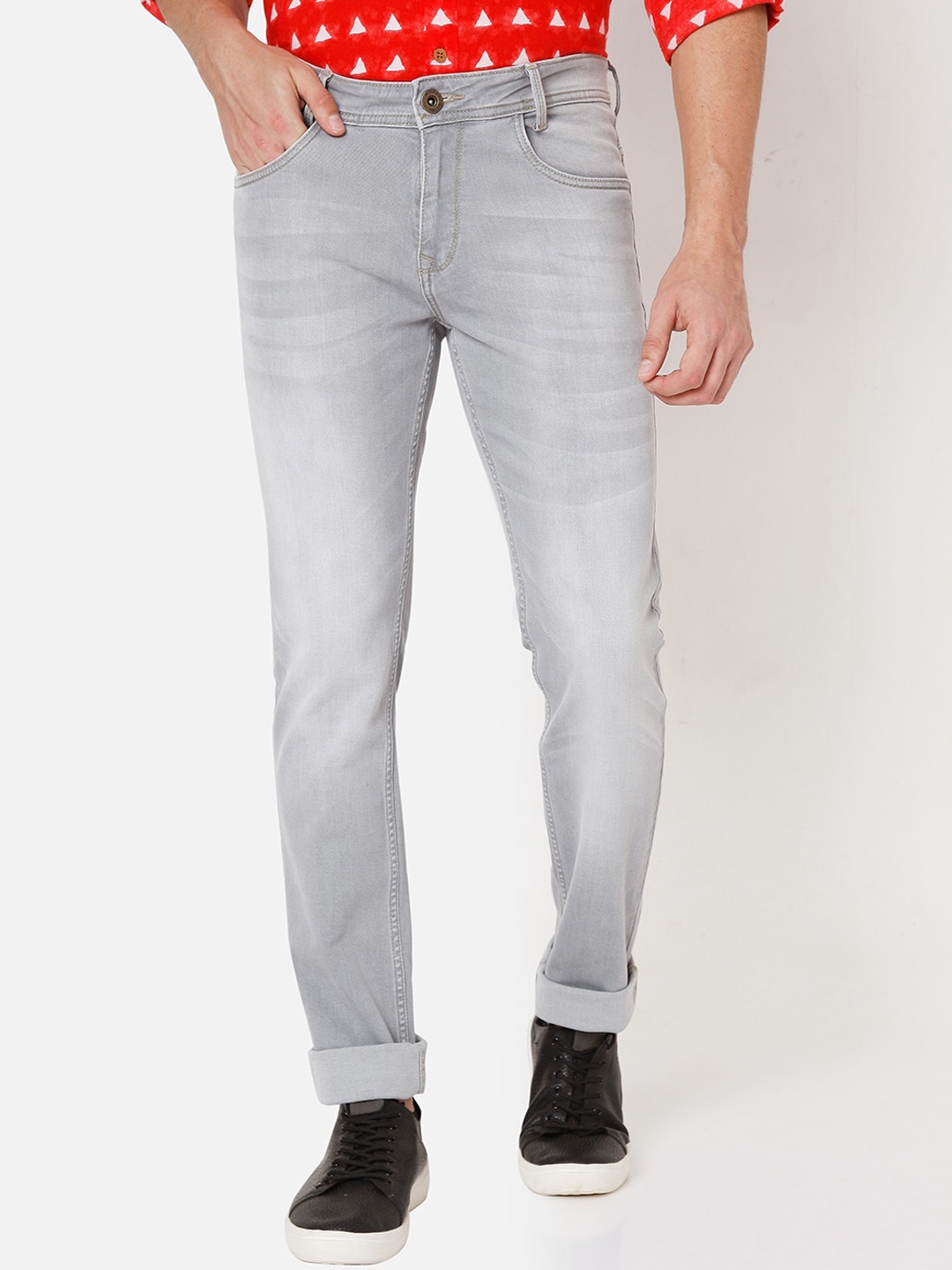 

Mufti Men Grey Slim Fit Light Fade Stretchable Jeans