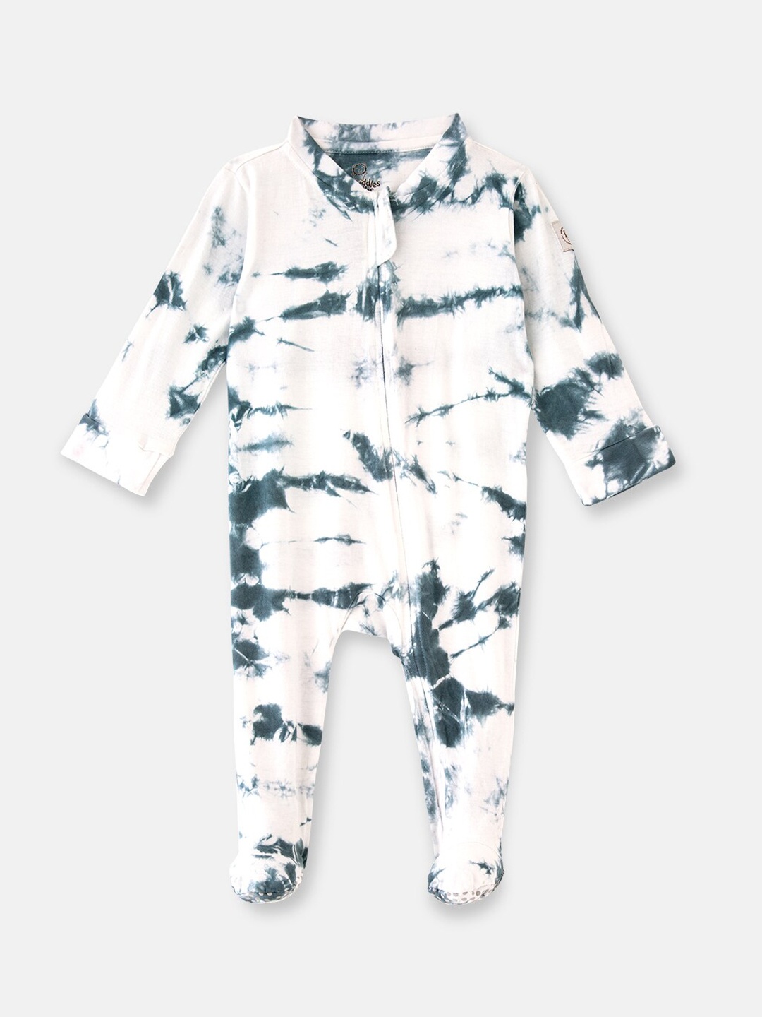 

Cuddles for Cubs Infants White & Black Tie-Dye Cotton Sleepsuit