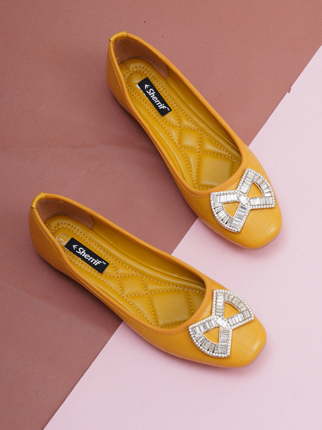 

Sherrif Shoes Women Yellow Ballerinas Flats