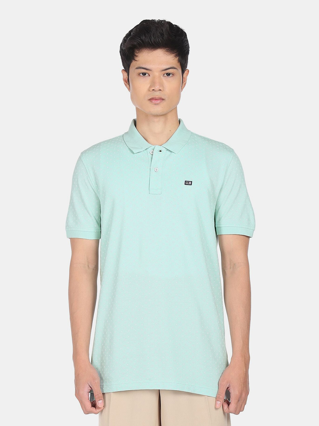 

Arrow Men Blue Polo Collar Cotton T-shirt