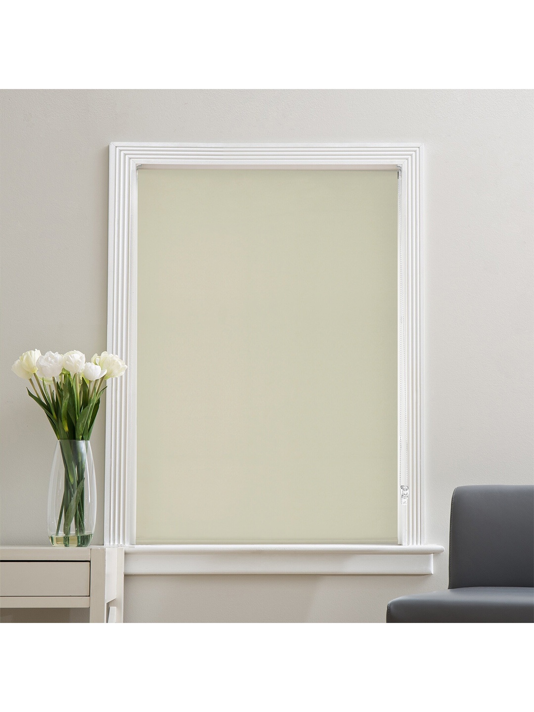 

Deco Window Beige Solid Blackout Single Window Blind Curtain