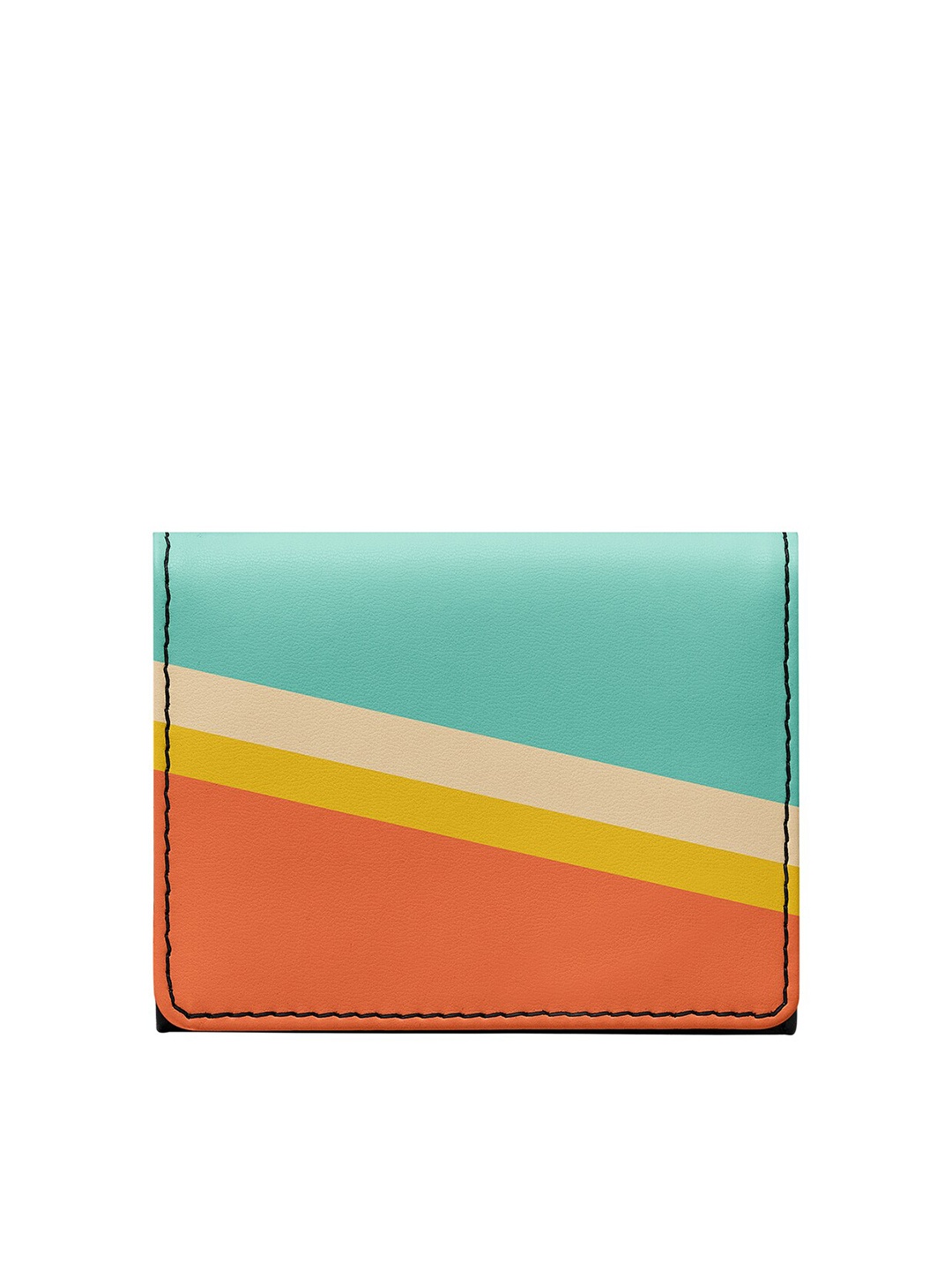 

DailyObjects Unisex Blue & Orange Printed PU Two Fold Wallet