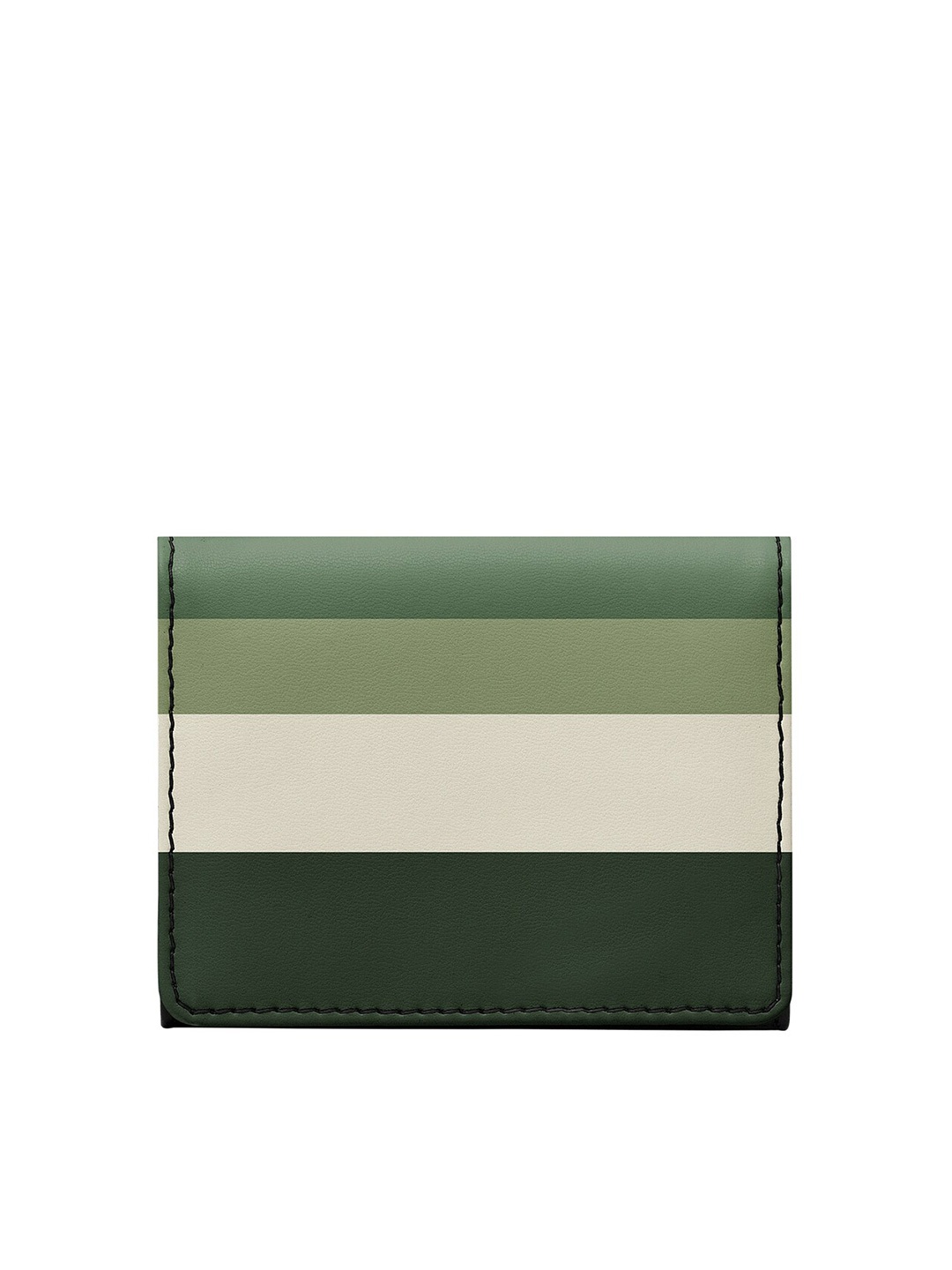 

DailyObjects Unisex Green & White Striped PU Three Fold Wallet