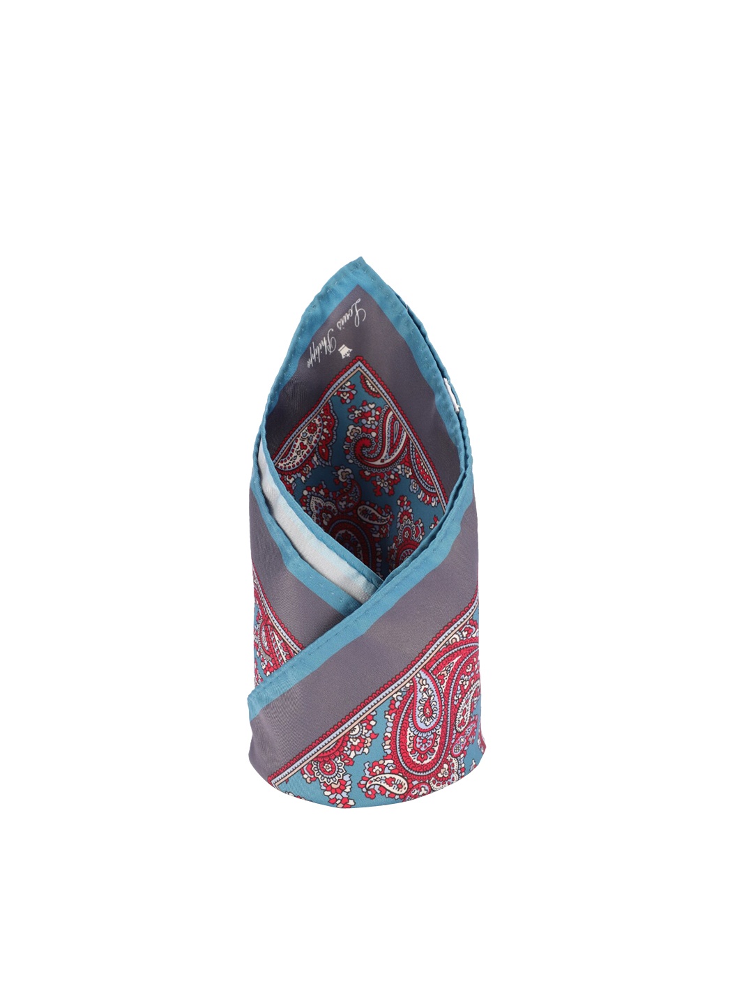 

Louis Philippe Men Maroon & Blue Paisley Printed Pocket Square