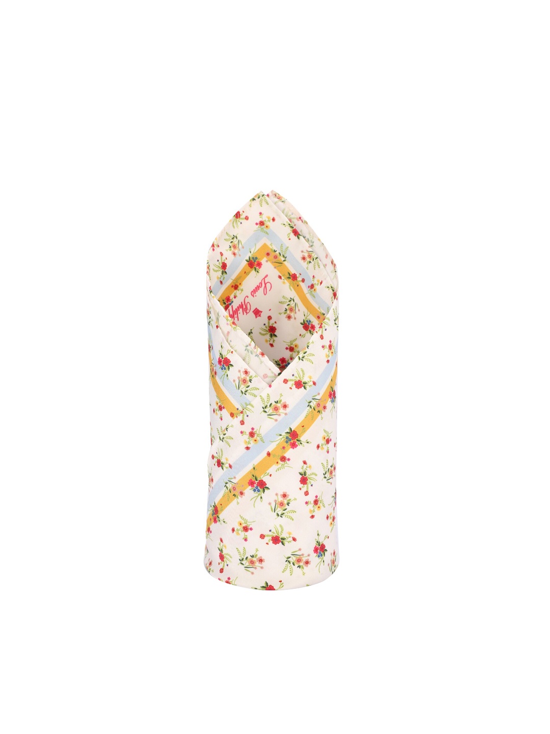 

Louis Philippe Cream Coloured Printed Pocket Square