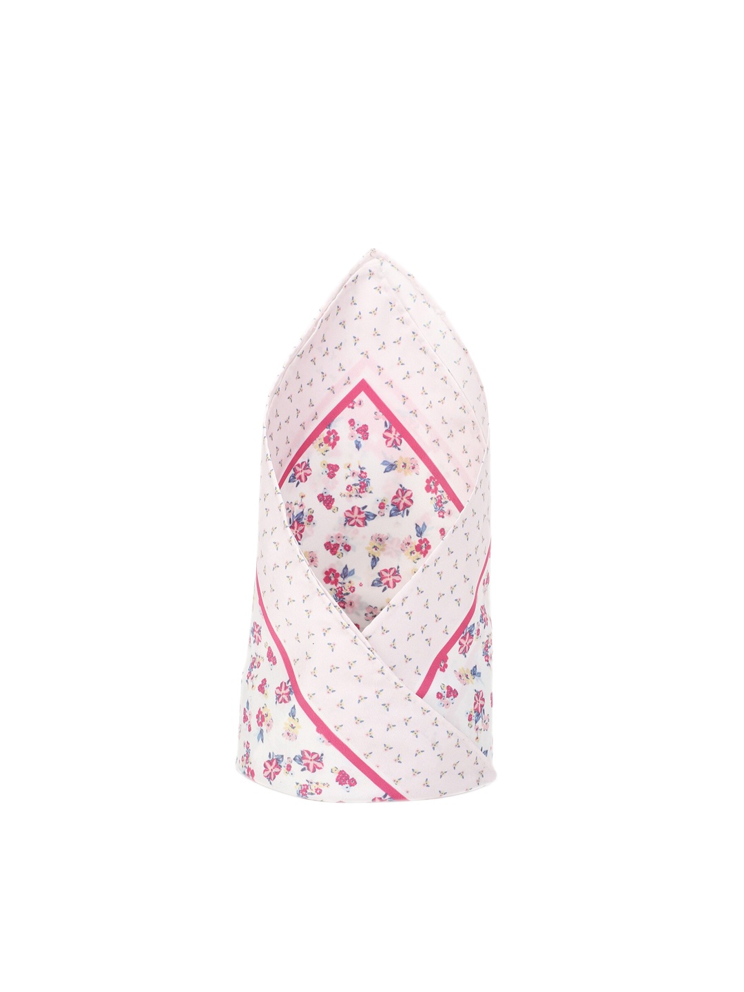 

Louis Philippe Men White & Pink Printed Pocket Square
