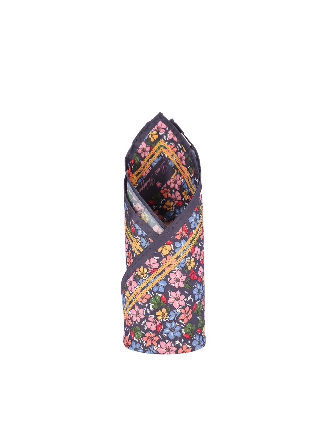 

Louis Philippe Men Blue & Pink Floral Printed Pocket Square