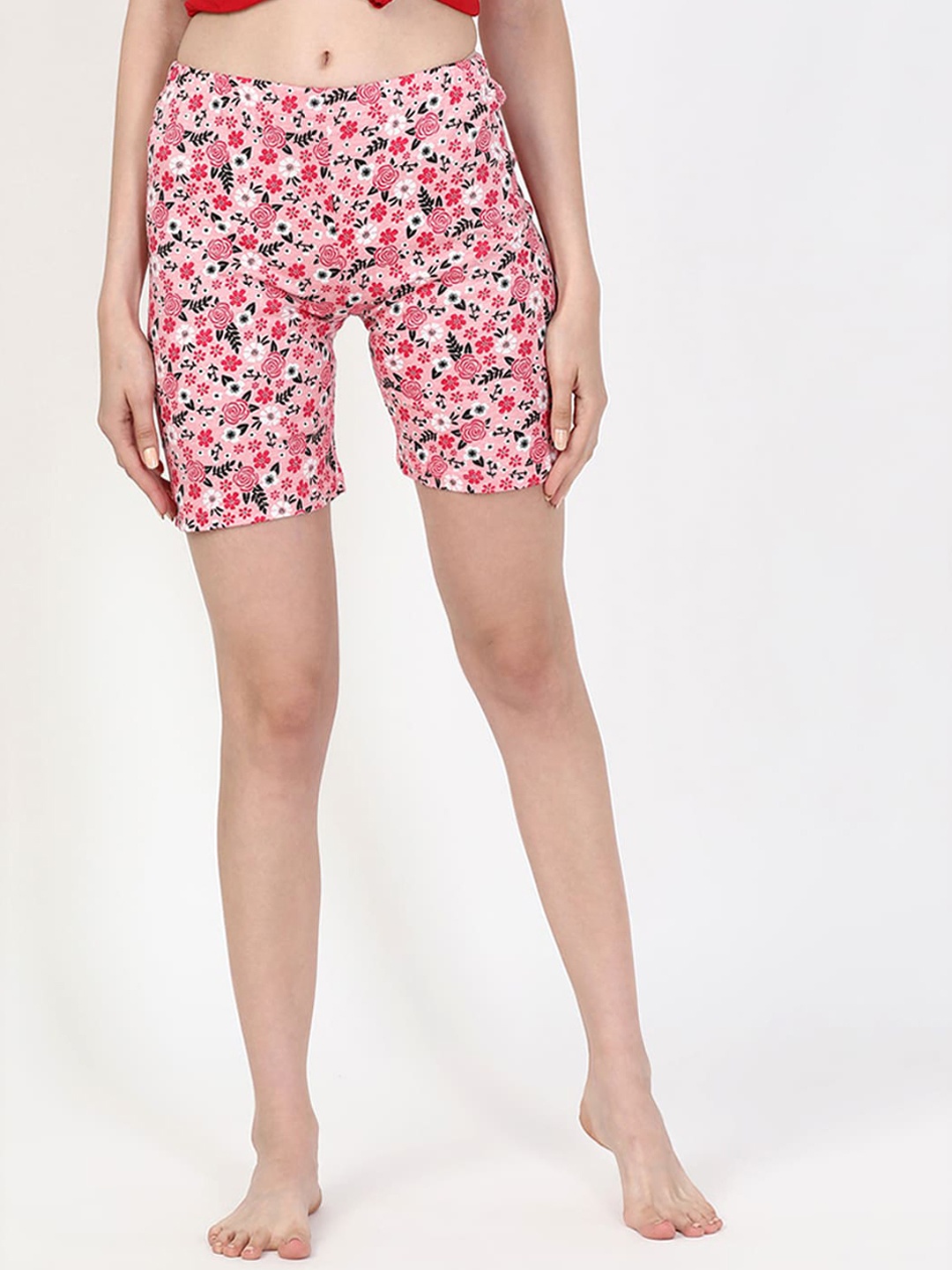 

V2 Value & Variety Women Pink Floral Printed Cotton Hot Pant