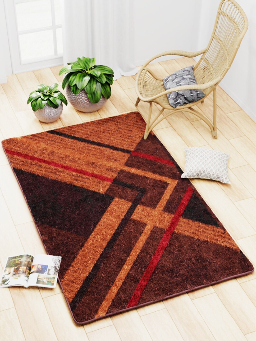 

BIANCA Brown Printed Non-Slip Carpets