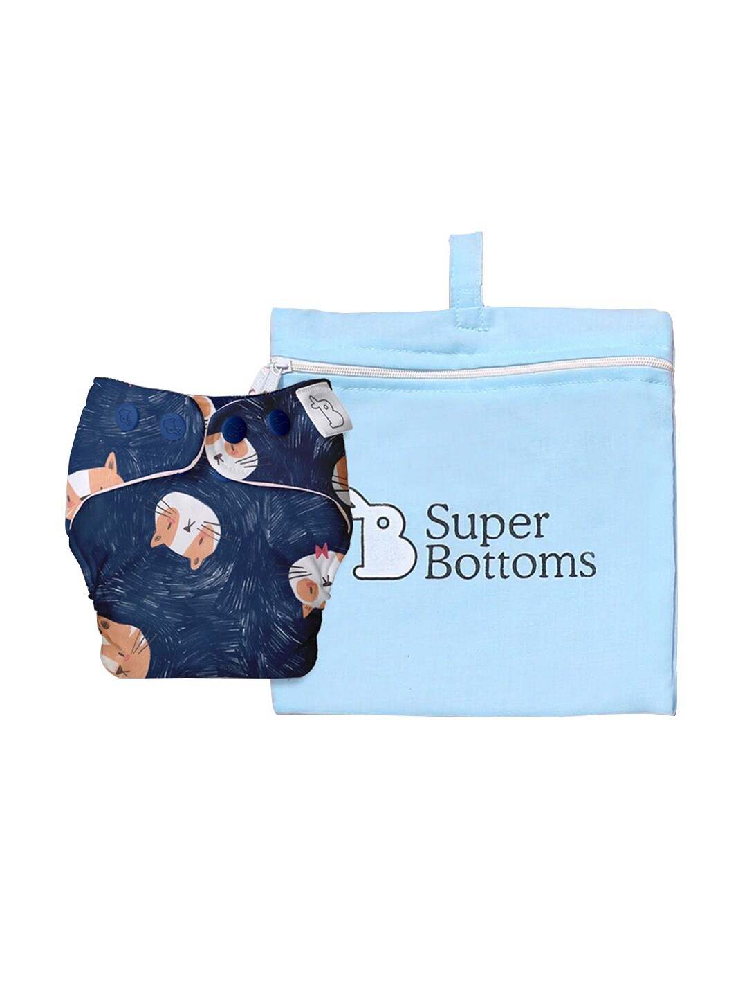 

SuperBottoms Unisex Kids Trim Cloth Diaper with EasySnap technology-Good Cat-titude, Multi