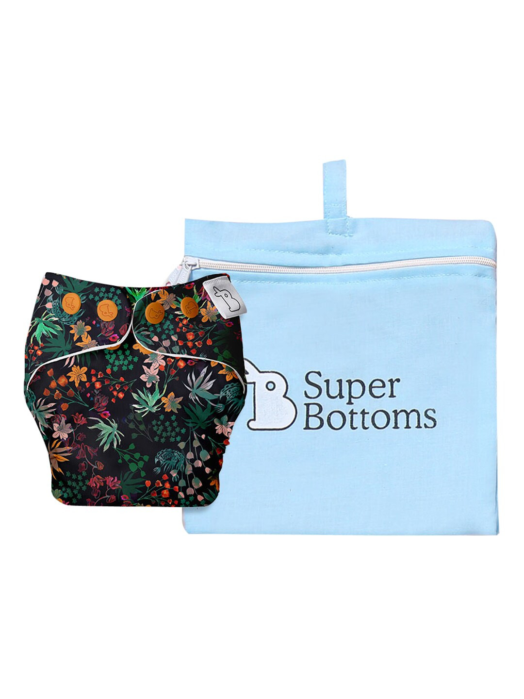 

SuperBottoms Kids Multi Color Printed UNO Trim Easy Snap Technology Cloth Sustainable Diaper