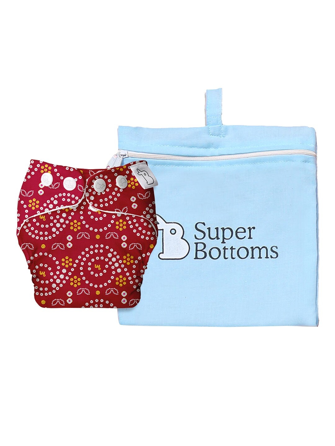 

SuperBottoms Kids Red UNO Trim Cloth Sustainable Diaper with Easy Snap Technology