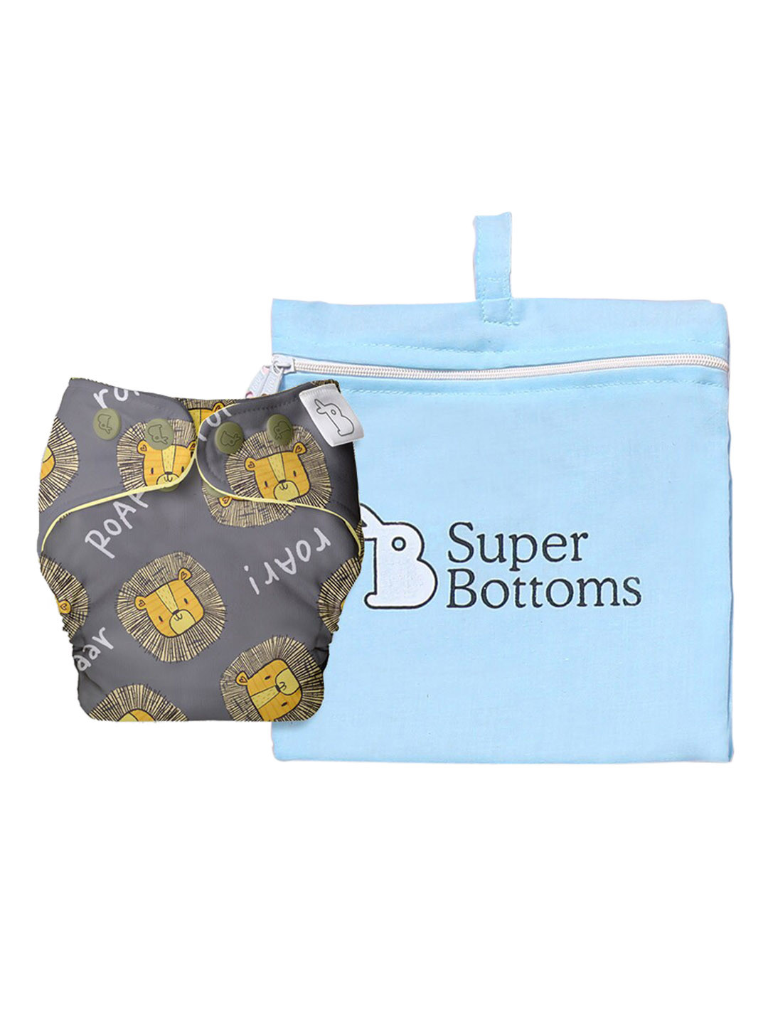 

SuperBottoms Kids Multicoloured UNO Trim Cloth Sustainable Diaper with EasySnap Technology, Multi