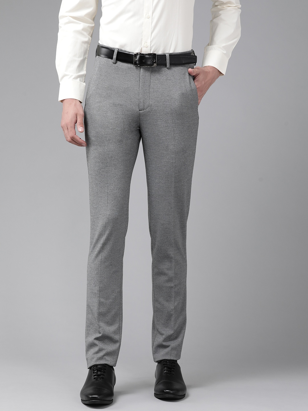 

Arrow New York Men Grey Super Slim Fit Formal Trousers