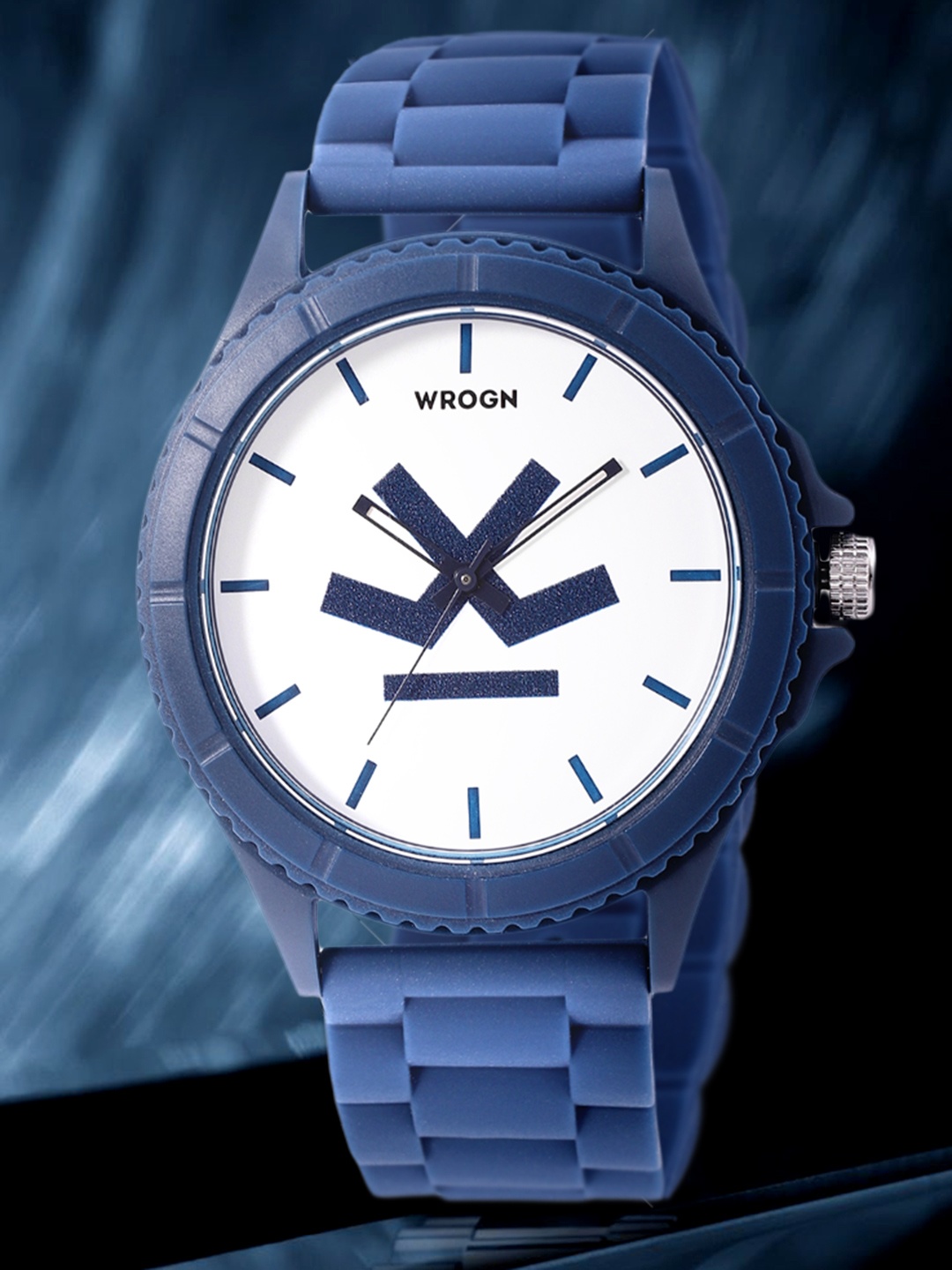 

WROGN Men White Dial & Blue Straps Analogue Watch WRG00049C