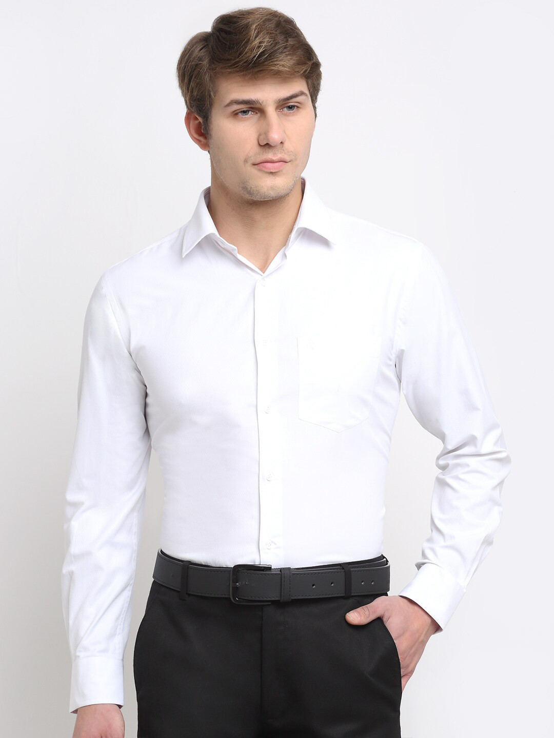 

Cantabil Men White Classic Formal Shirt