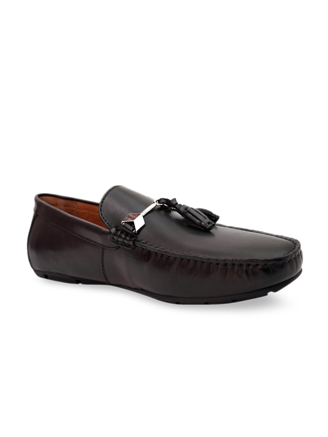 

Cobblerz Men Black Textured Leather Loafers