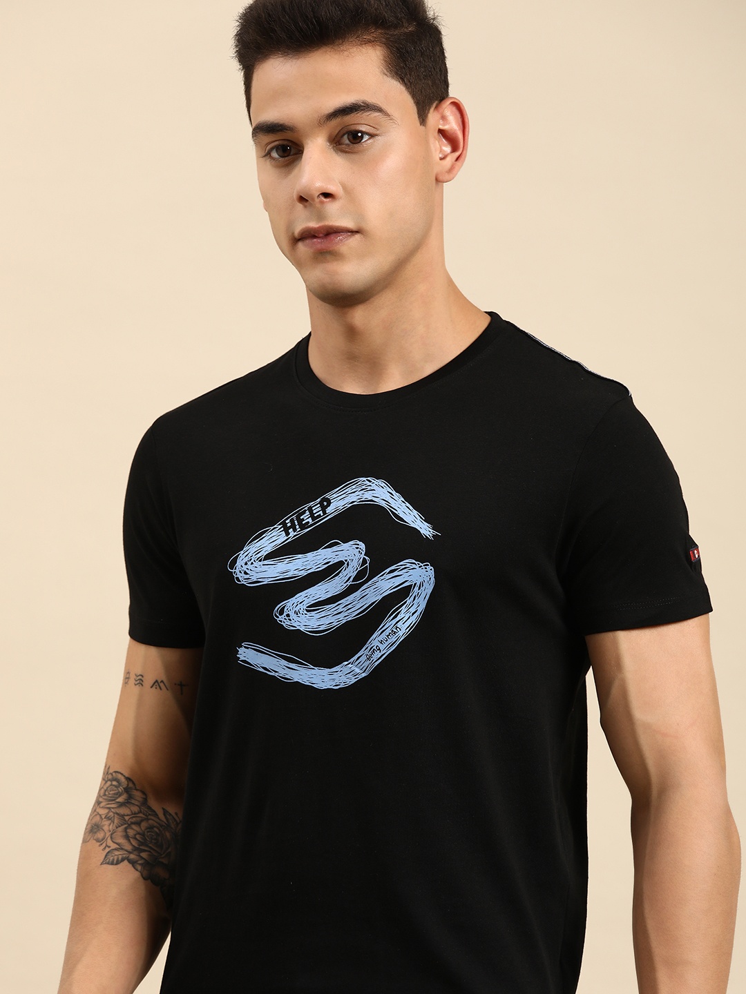 

Being Human Men Black & Blue Printed T-shirt