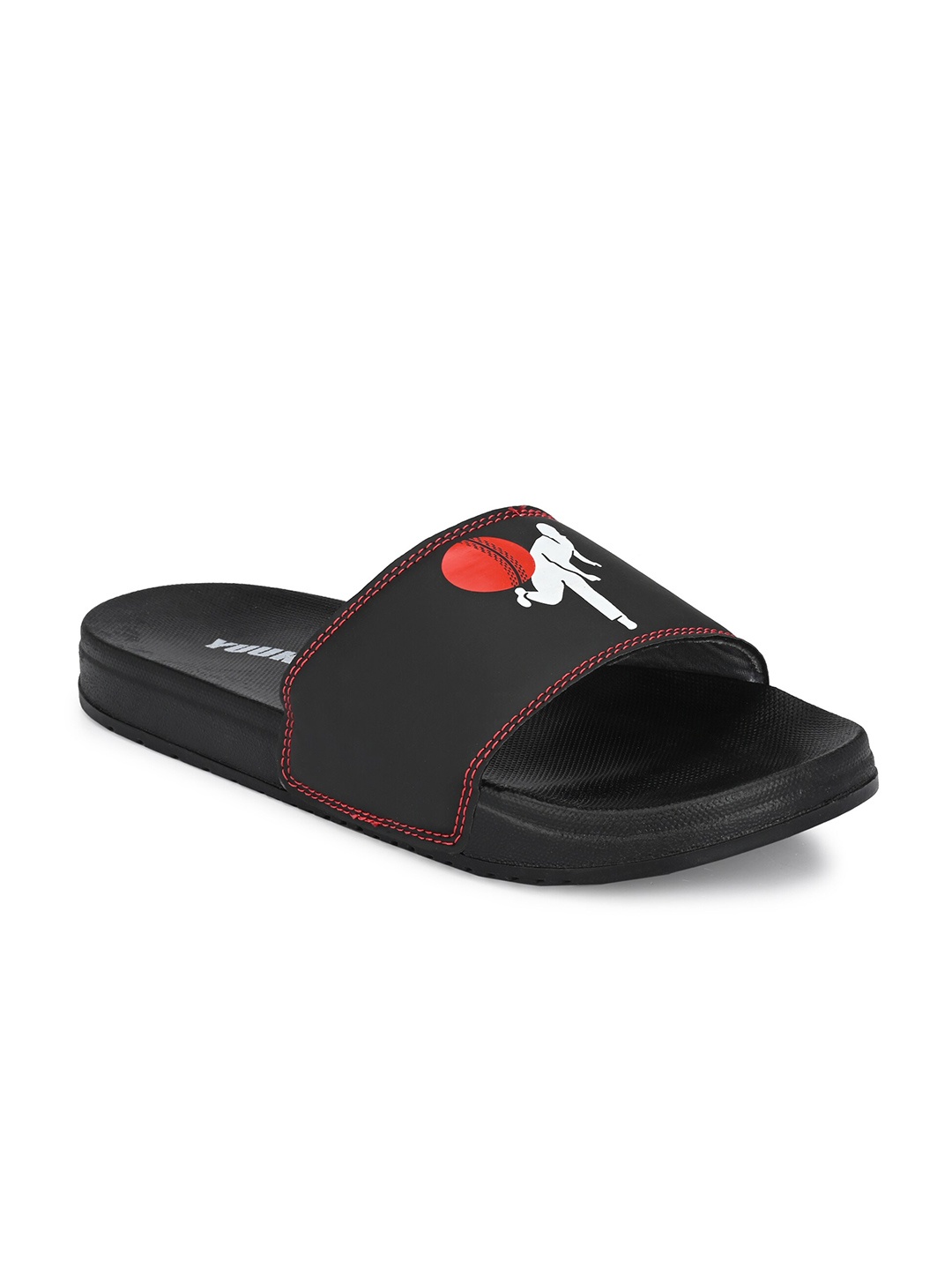 

Yuuki Men Black & Red Printed Sliders