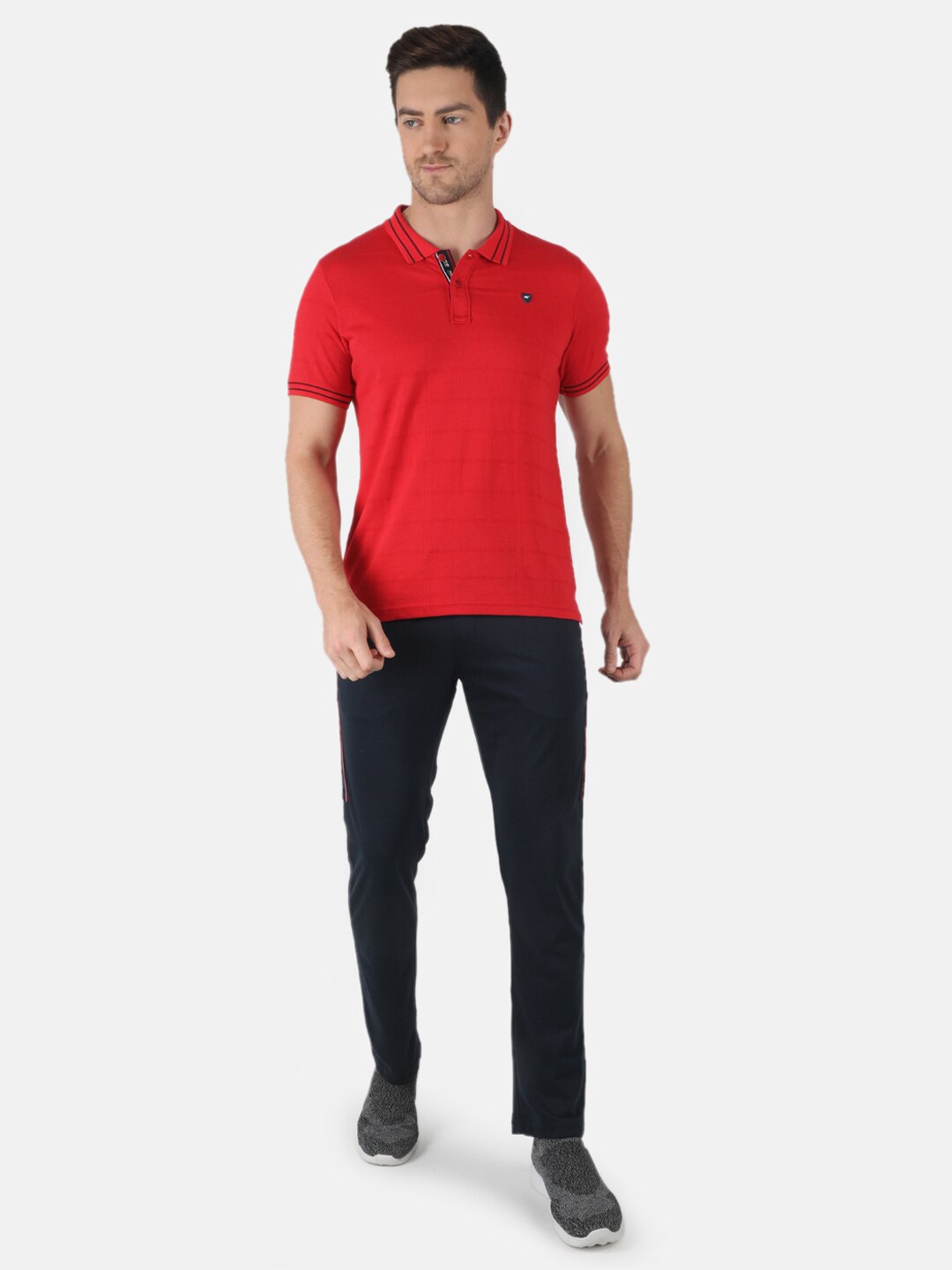 

Monte Carlo Men Red & Navy Blue T-shirt with Trousers