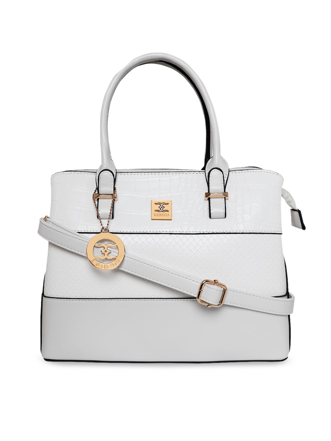 

ESBEDA White Textured Structured Handheld Bag