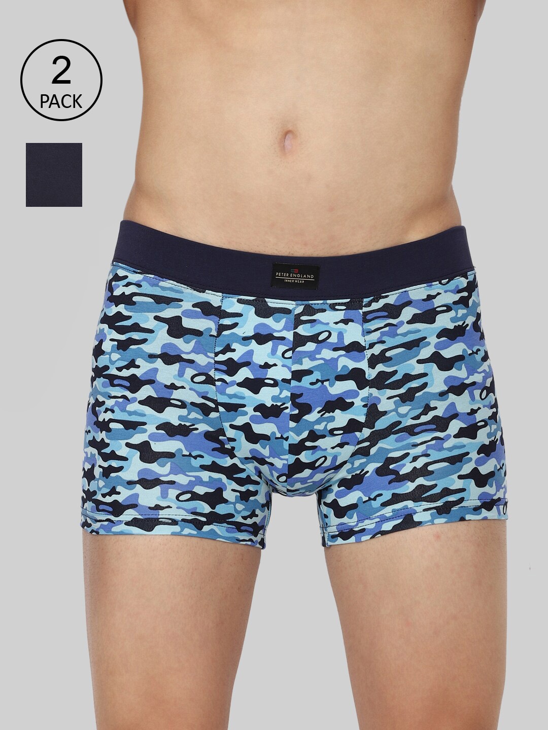 

Peter England Men Pack Of 2 Printed Trunks, Blue