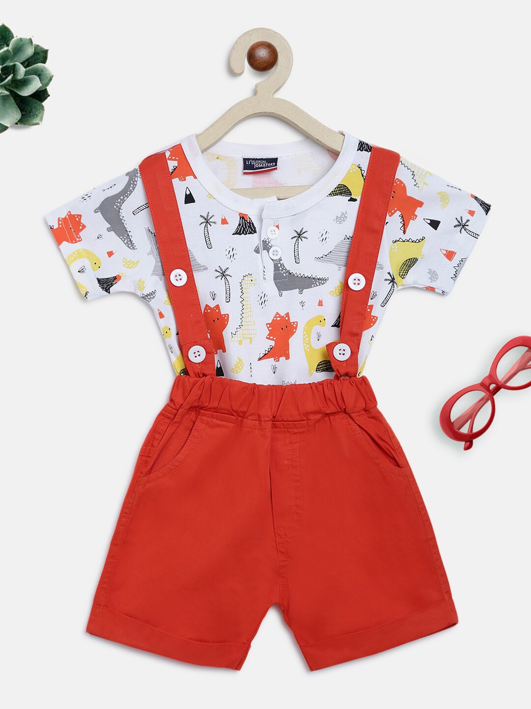 

Lil Tomatoes Unisex Kids Orange Dungarees