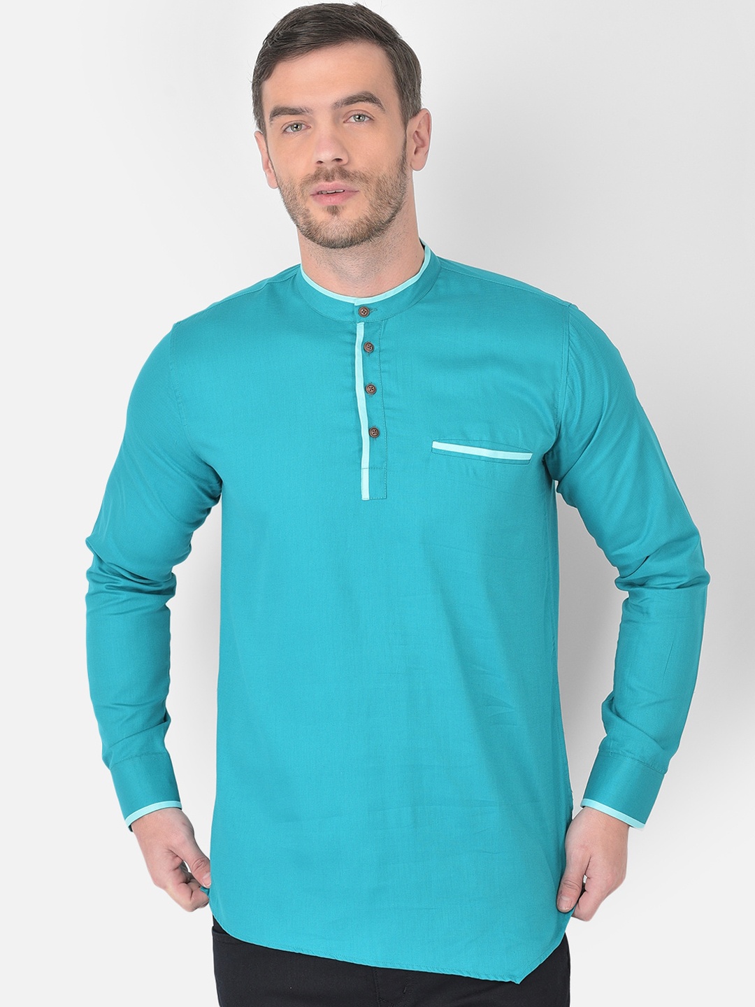 

SG LEMAN Men Teal Blue Kurta