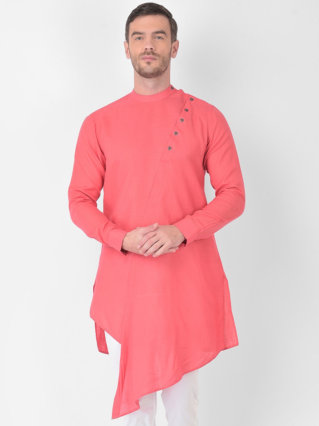 

SG LEMAN Men Pink Cotton Kurta