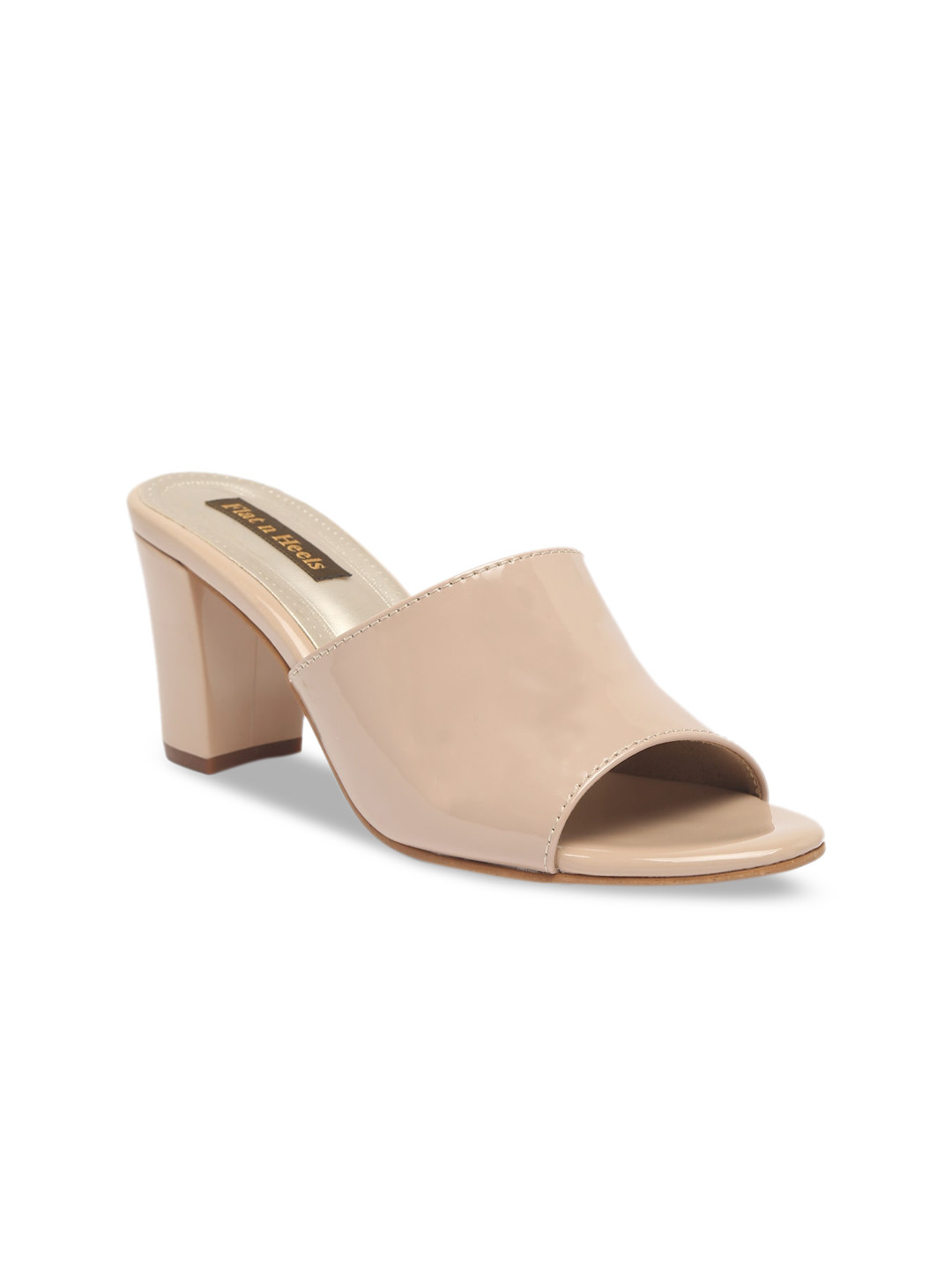 

Flat n Heels Beige Peep Toe Block Heels