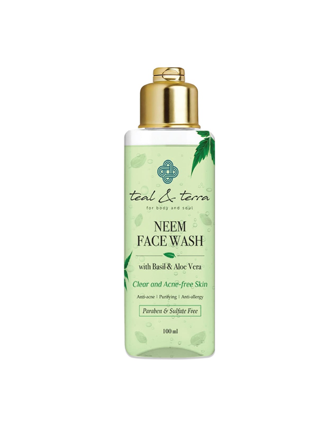 

teal & terra Neem Face Wash with Basil & Aloe Vera 100 ml, Green