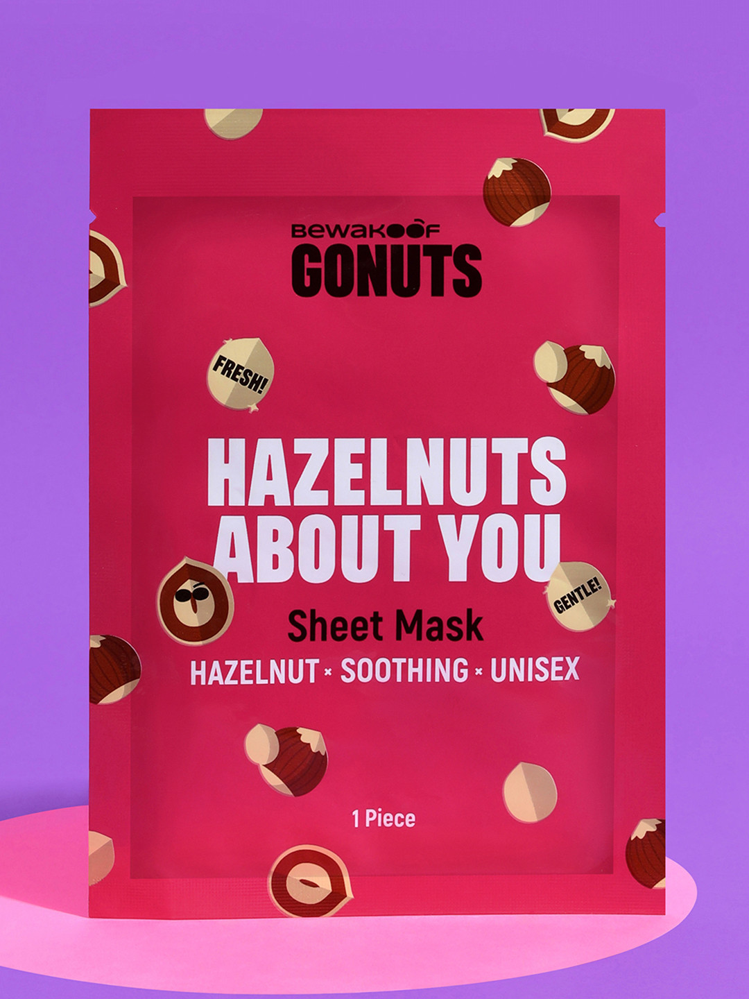 

GONUTS BY BEWAKOOF Hazelnut About You Face Sheet Mask with Niacinamide & Aloe Vera 30 ml, Pink