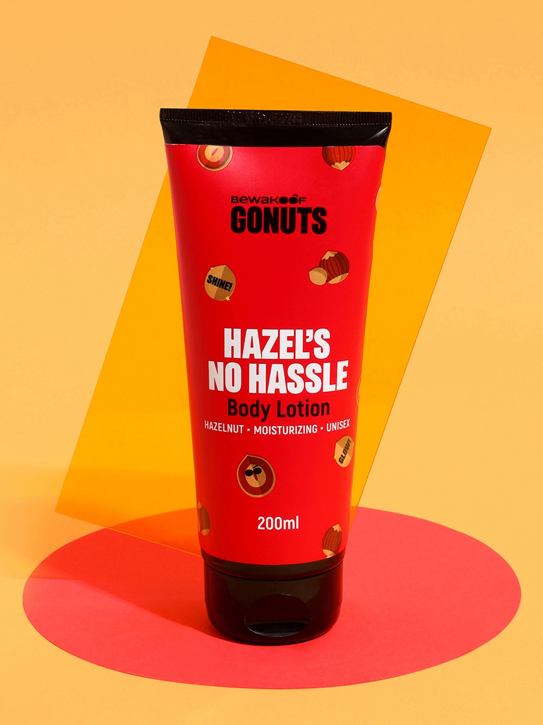 

GONUTS BY BEWAKOOF Hazel No Hassel Body Lotion with Hazelnut Extract & Almond Oil 200 g, Red