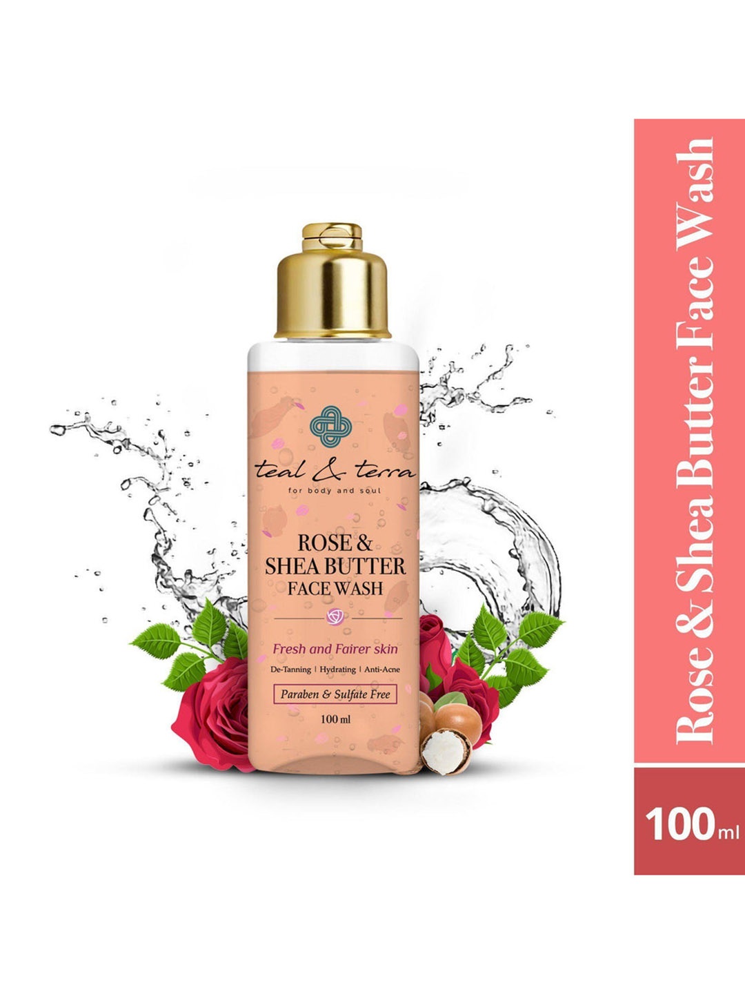 

teal & terra Rose & Shea Butter Face Wash 100 ml, Peach