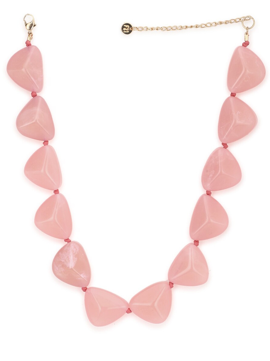 

FOREVER 21 Pink & Gold-Toned Artificial Stone Necklace