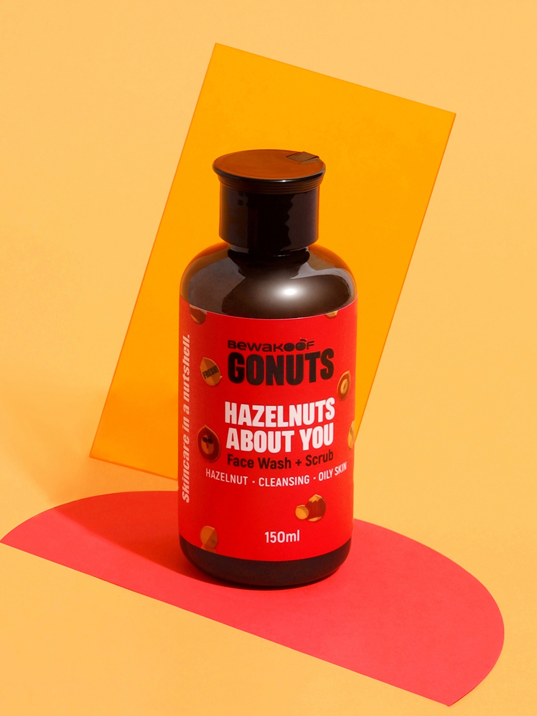 

GONUTS BY BEWAKOOF Hazelnut About You Face Wash and Scrub with Aloe Vera Extracts 150 ml, Red
