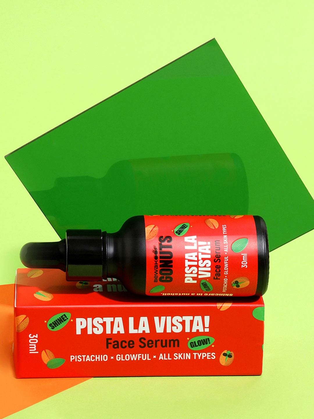 

GONUTS BY BEWAKOOF Pista La Vista Face Serum with Aloevera & Cucumber 30 ml, Red