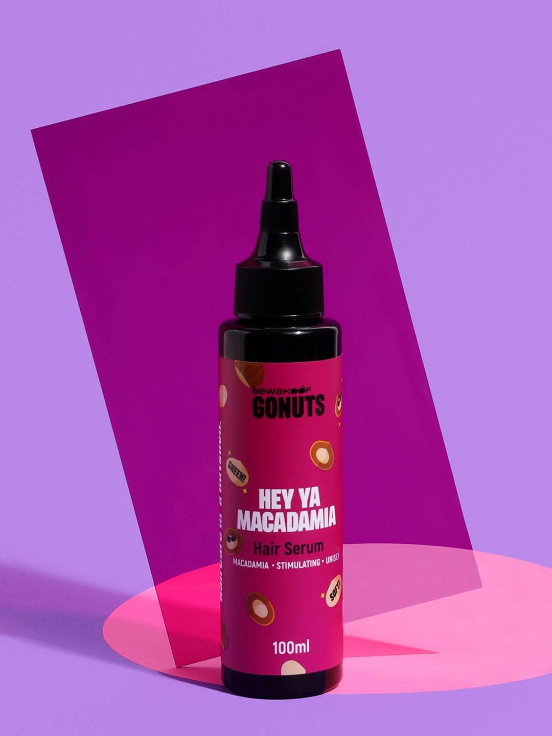 

GONUTS BY BEWAKOOF Hey Ya Macadamia Hair Serum with Almond Oil 100 ml, Red